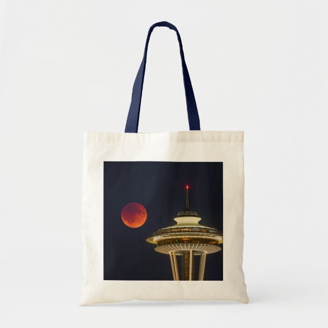 Bolso De Tela Sangre Moon | Aguja del espacio de Seattle (Frente)