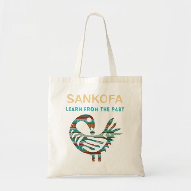 Bolso De Tela Sankofa aprende del pasado pájaro africano negro s (Frente)