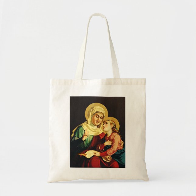 Bolso De Tela Santa Ana y la Virgen María (Frente)