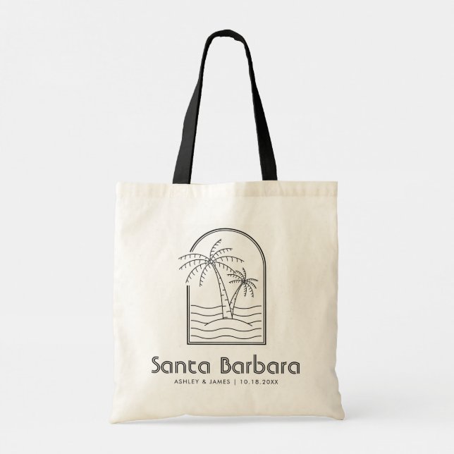Bolso De Tela Santa Bárbara Boda Bienvenida Boda de Destino (Reverso)