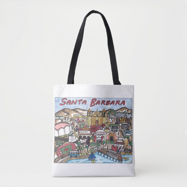 Bolso De Tela Santa Barbara Map Tote Bag (Anverso)