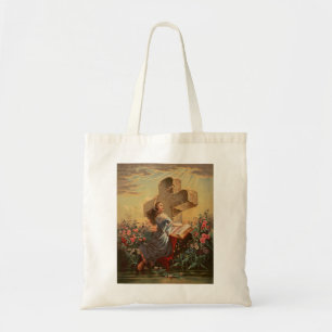 Bolso De Tela Santa Biblia y Cruz