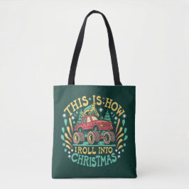 Bolso De Tela Santa Claus Camión Monstruo Chicos Navidad Navidad