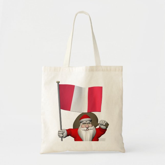 Bolso De Tela Santa Claus Con El Fin Del Perú (Frente)