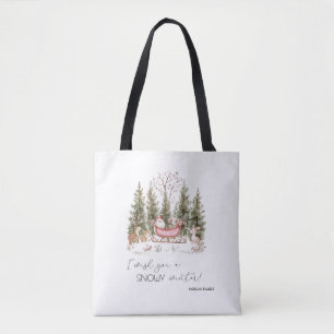 Bolso De Tela Santa Claus,Trineo,Regalos Bosque Navidad