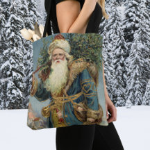 Santa Claus Victoriano Antiguo con árbol de Navida