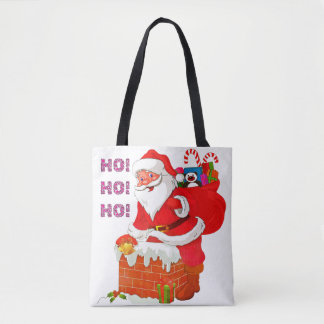 Bolso De Tela SANTA CON NAVIDAD PRESENTE, HO! ¡Oh! ¡Oh!