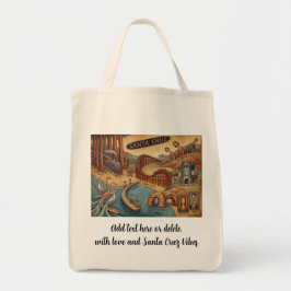 Bolso De Tela Santa Cruz California Whimsical Map UCSC Boardwalk