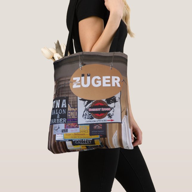 Bolso De Tela Santa Fe, señales de la acera del centro de NM (Detalle)