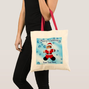 Bolso De Tela Santa Gingerbread - Feliz Navidad