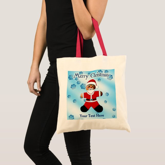 Bolso De Tela Santa Gingerbread - Feliz Navidad (Anverso (producto))