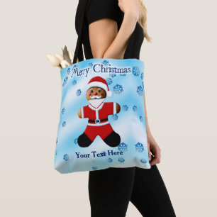 Bolso De Tela Santa Gingerbread - Feliz Navidad