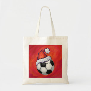 Bolso De Tela Santa Hat Soccer Ball en rojo