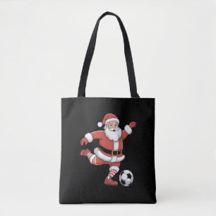 Bolso De Tela Santa Juega Fútbol Navidad Deportes