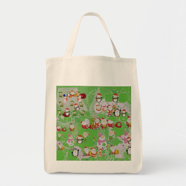 Bolso De Tela Santa Magical Green New Year  (Frente)