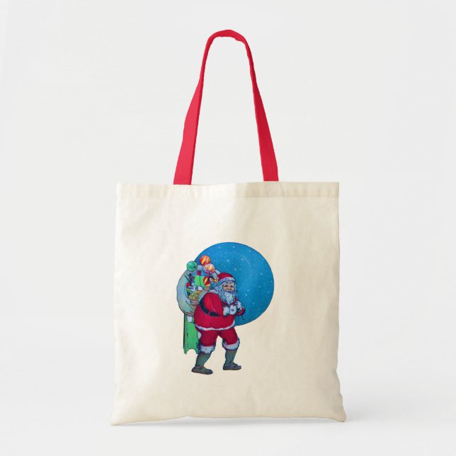 BOLSO DE TELA SANTA, NAVIDADES REGALOS Y JUGUETES EN EL ESTRELLO (Frente)