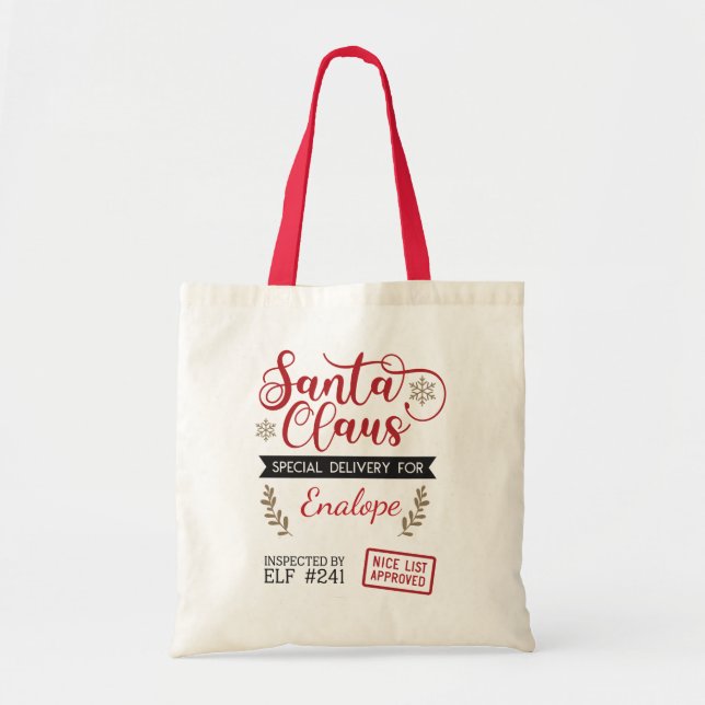 Bolso De Tela Santa Sack Navidad  (Frente)