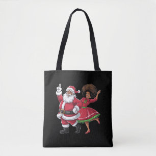 Bolso De Tela Santa Señora Claus bailando Navidades estadouniden