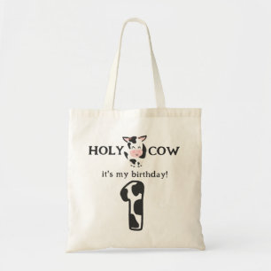 Bolso De Tela Santa Vaca Cumplo 1 Cumpleaños Granjas Animales