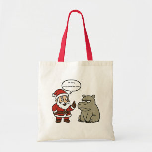 Bolso De Tela Santa y Hipopótamo divertidos y lindos de Navidad