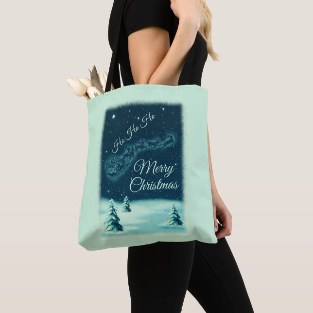 Bolso De Tela Santa y sus Navidades de renos (Detalle)