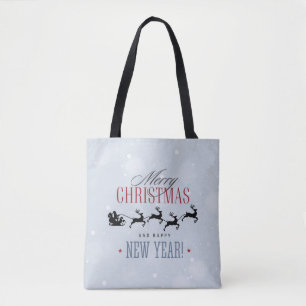 Bolso De Tela Santa y sus Navidades de Silhouette de renos volad
