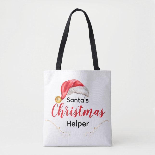 Bolso De Tela Santa's Christmas Helper Customizable Tote Bag (Anverso)
