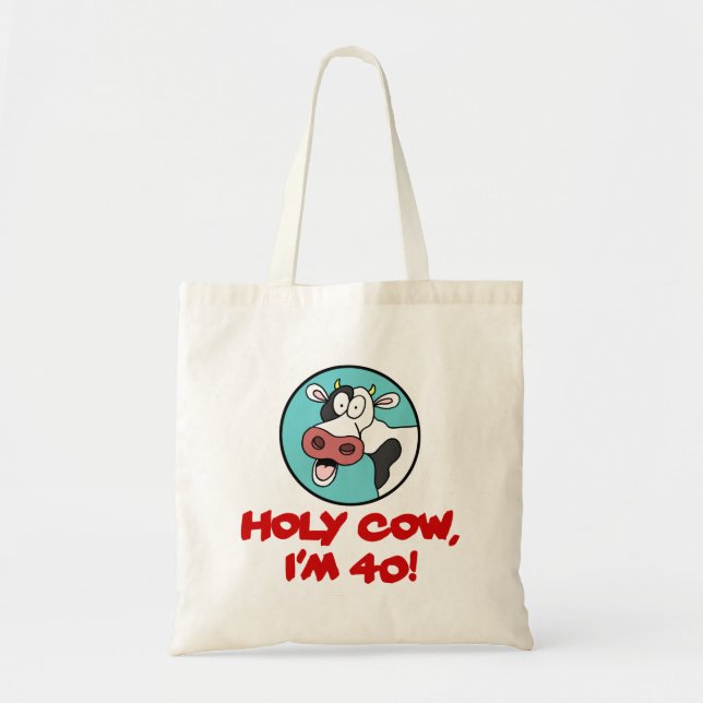 Bolso De Tela Santo Vaca Tengo 40 Personalizados divertidos en l (Frente)