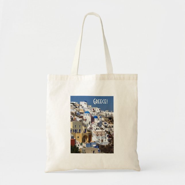 Bolso De Tela Santorini, Grecia (Frente)