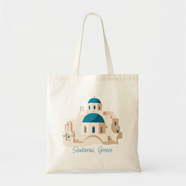 Bolso De Tela Santorini Grecia (Frente)