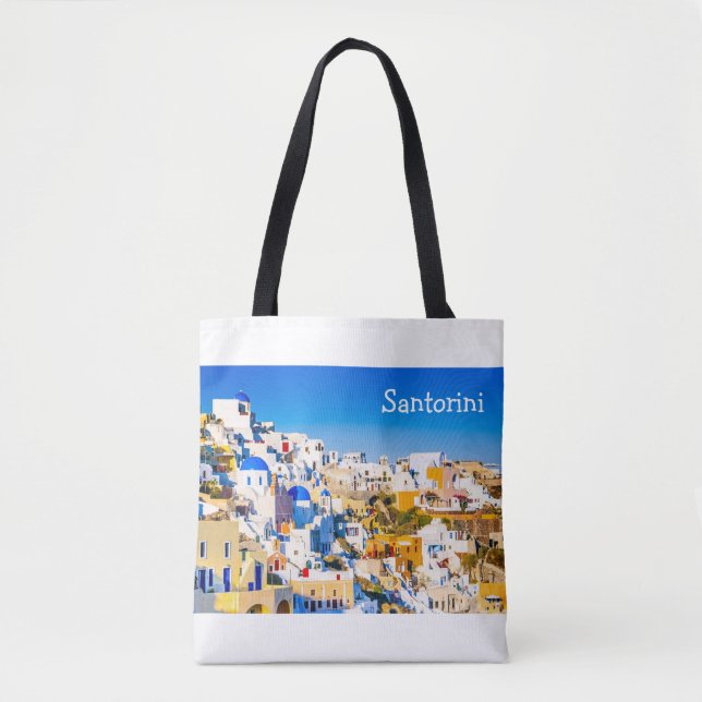 Bolso De Tela Santorini Grecia (Anverso)
