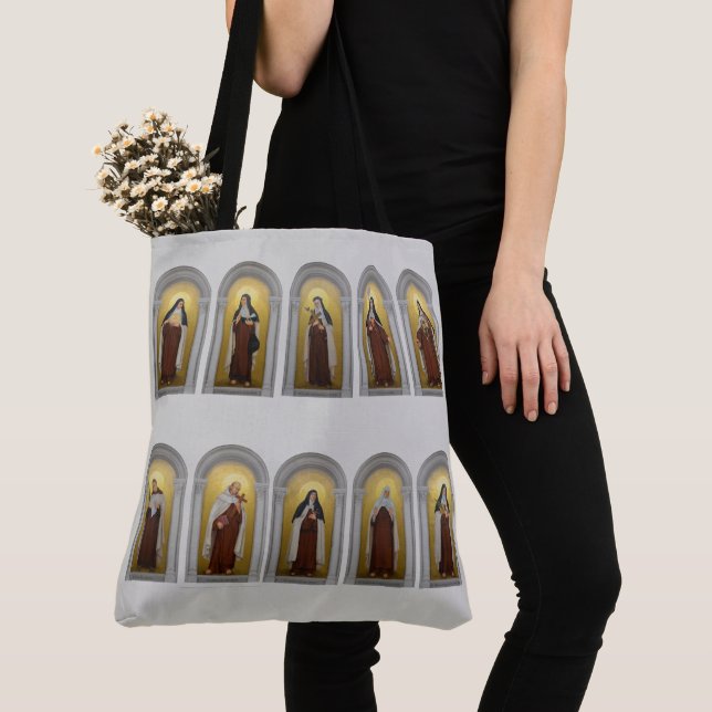 Bolso De Tela Santos carmelitas católicos monjas sacerdotes (Detalle)