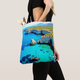 Bolso De Tela Santuario de acantilado de velero Arte