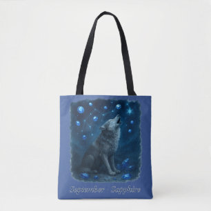 Bolso De Tela Sapphire de septiembre - Lobo celeste