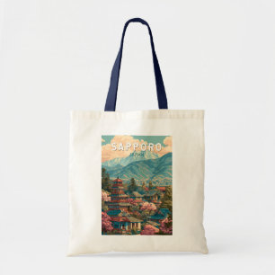 Bolso De Tela Sapporo Japón Viaje Arte Vintage