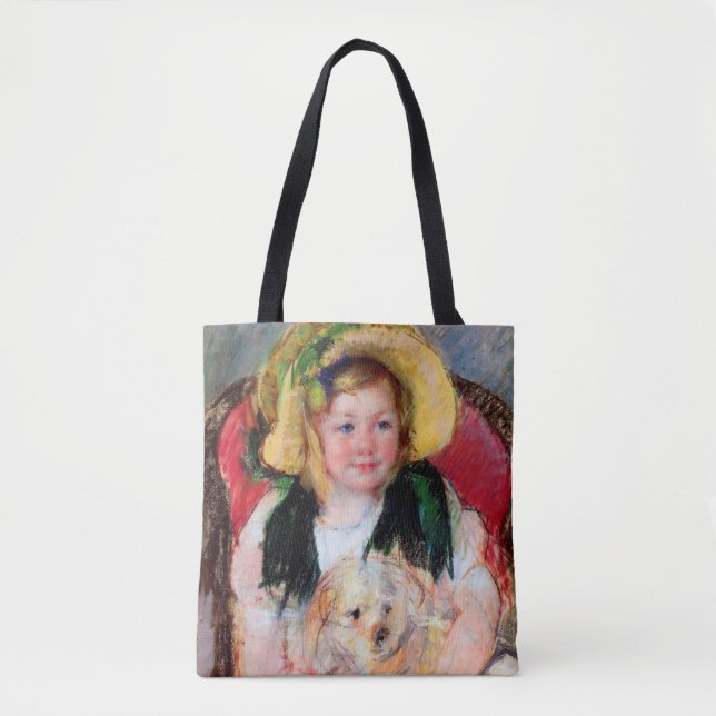 Bolso De Tela Sara con su perro, Cassatt (Anverso)