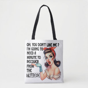 Bolso De Tela Sarcástica Cita Regalo Para Su Diseño Retro