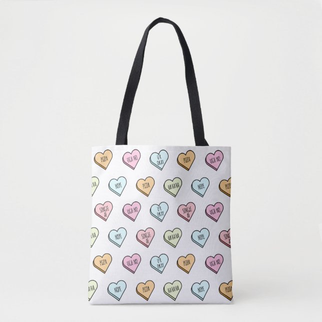 Bolso De Tela Sarcástico patrón cardíaco de San Valentín (Anverso)