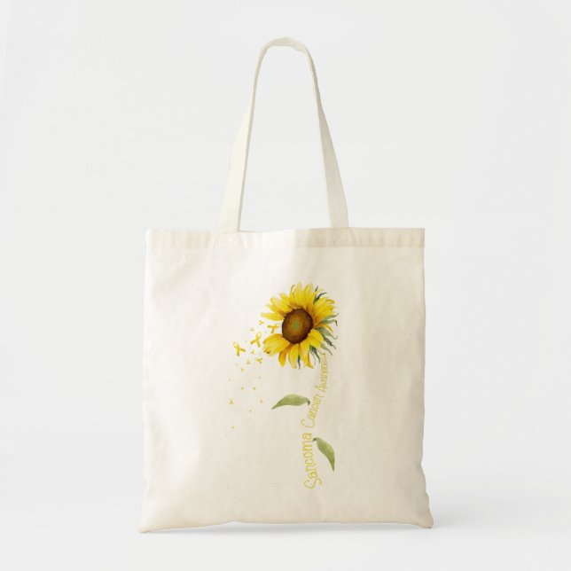 Bolso De Tela Sarcoma Cáncer Conciencia Girasol (Frente)