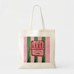 Bolso De Tela Sardina de Acuarela Divertida y Rayas