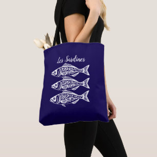 Bolso De Tela Sardinas-Azul Hawaiano