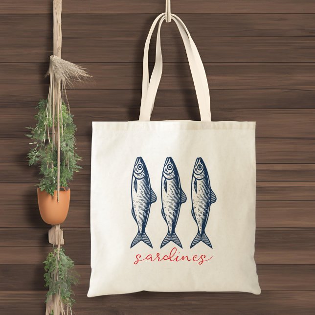 Bolso De Tela Sardinas, mercado pesquero Tote Bag (Subido por el creador)