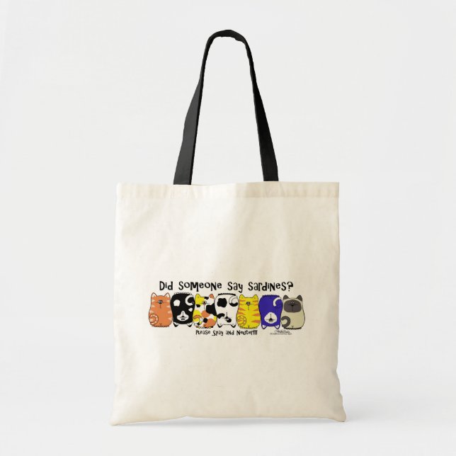 Bolso De Tela Sardine Cats (Frente)