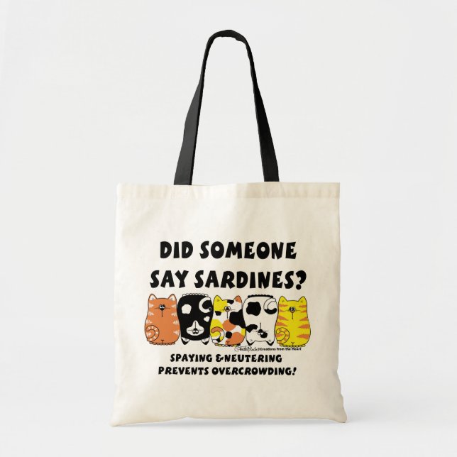 Bolso De Tela Sardine Cats (Frente)