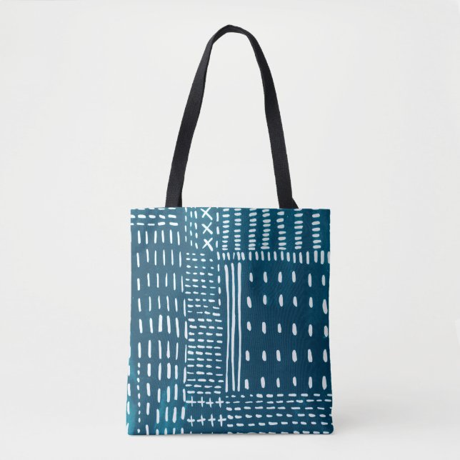 Bolso De Tela Sashiko Stitches (Anverso)