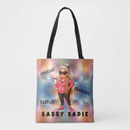 Bolso De Tela Sassy Sadie Fierce, Tote fabuloso e intrépido