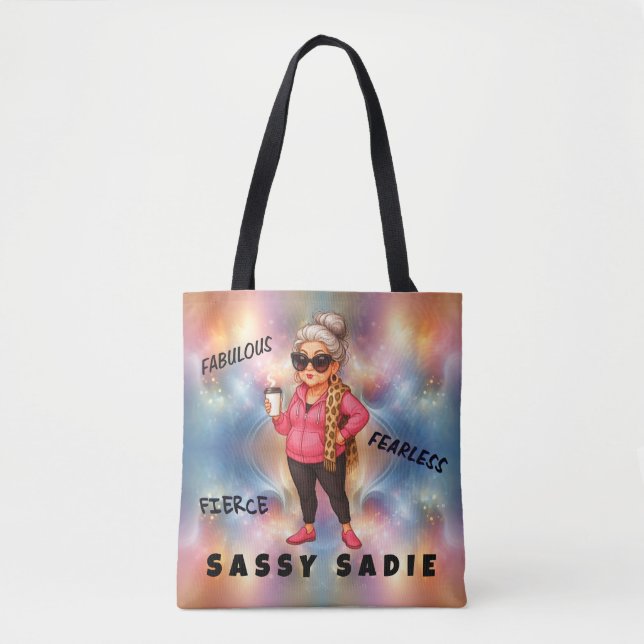 Bolso De Tela Sassy Sadie Fierce, Tote fabuloso e intrépido (Anverso)