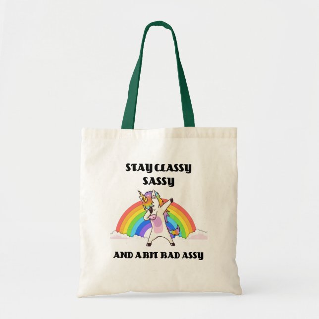 Bolso De Tela Sassy Unicornio y mal gusto (Frente)