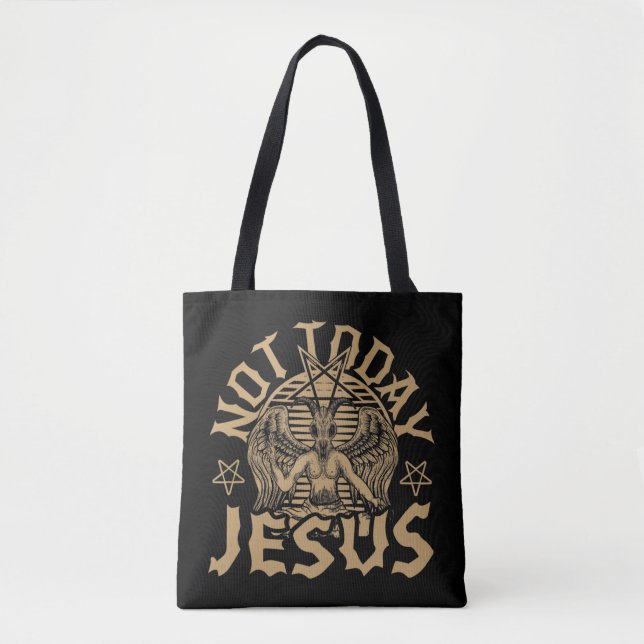Bolso De Tela Satanás de Baphomet Satanic No Hoy Jesús Tank TopI (Anverso)