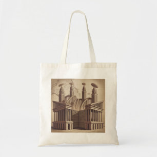Bolso De Tela Satélite de Templo Retro Futurista Sci Fi Antiguo